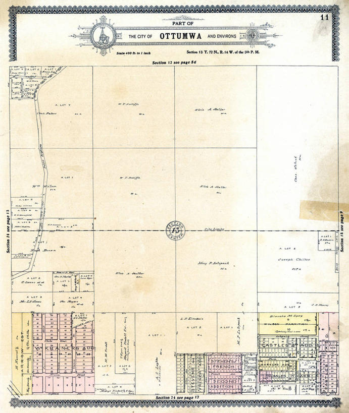 无人,竖图,地图,城镇,历史,古董,艾奥瓦,彩图,地图学,爱荷华
