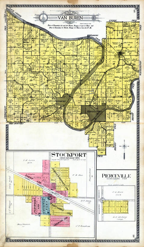 无人,竖图,地图,城镇,历史,古董,彩图,地图学,斯托克波特,爱荷华