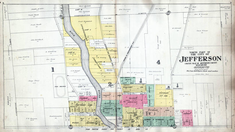 无人,横图,城市,地图,美国,城镇,北,历史,古董,北美,北美洲,美洲,首府,北亚美利加洲,亚美利加洲,密苏里,密苏里州,索证之州,威斯康星,杰佛逊,杰佛逊市,彩图,美利坚合众国,地图学