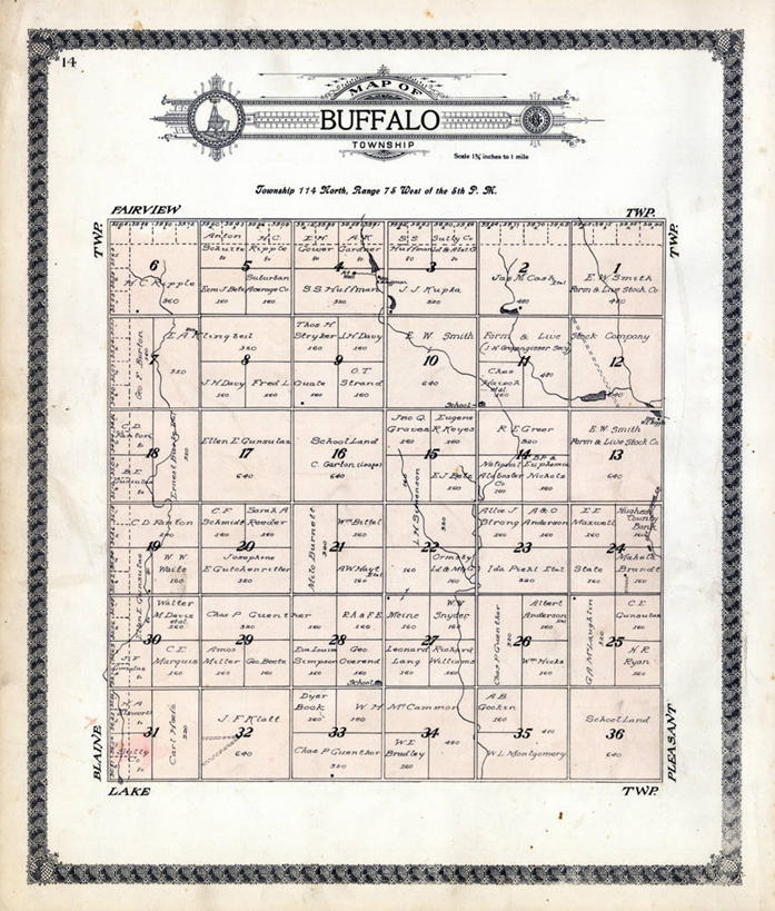 无人,竖图,地图,历史,古董,南达科他州,布法罗,彩图,地图学