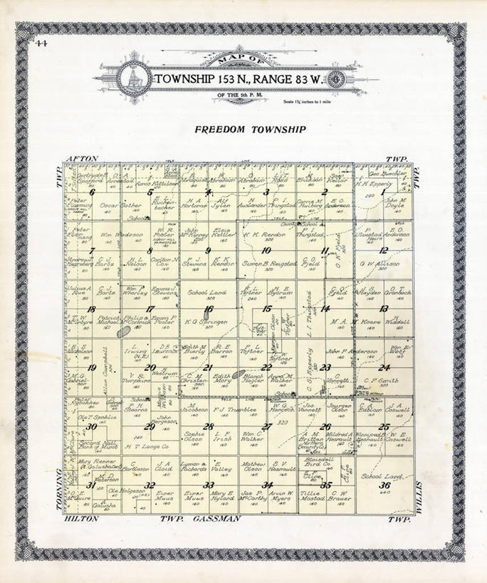 无人,竖图,自由,地图,历史,古董,北达科他州,彩图,地图学