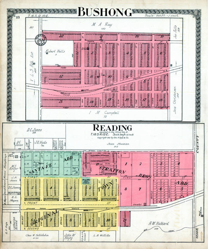 无人,竖图,地图,城镇,历史,读书,古董,堪萨斯,彩图,地图学