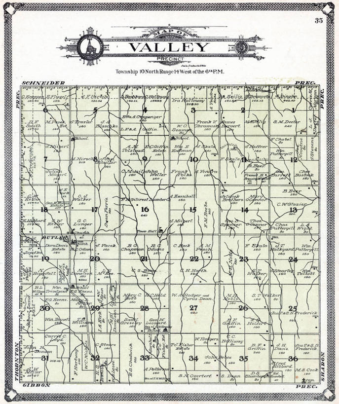无人,竖图,地图,山谷,历史,古董,内布拉斯加,彩图,地图学