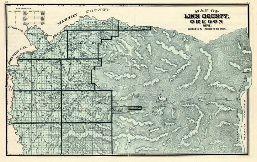 无人,横图,地图,历史,古董,俄勒冈州,彩图,地图学