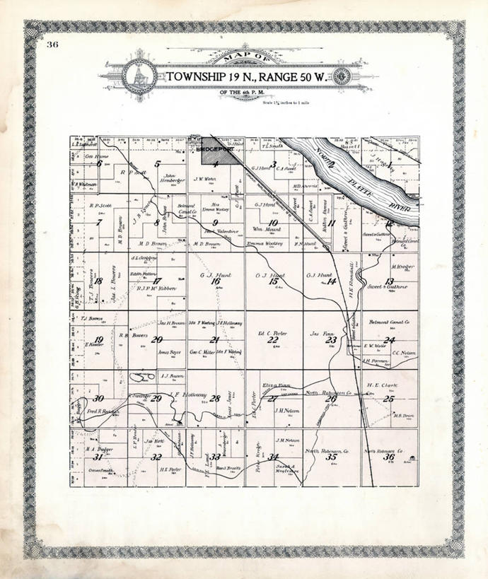 无人,竖图,地图,历史,古董,内布拉斯加,布里奇波特,彩图,地图学