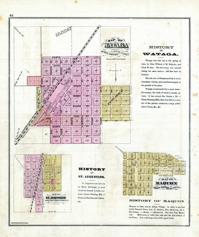 无人,竖图,地图,城镇,历史,古董,伊利诺斯州,圣奥古斯丁,彩图,地图学