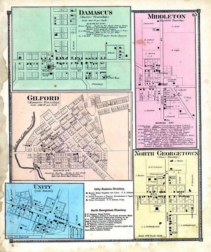 无人,竖图,地图,城镇,首都,历史,古董,俄亥俄州,大马士革,彩图,地图学