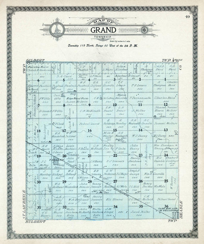 无人,竖图,地图,宏伟,历史,古董,南达科他州,彩图,地图学
