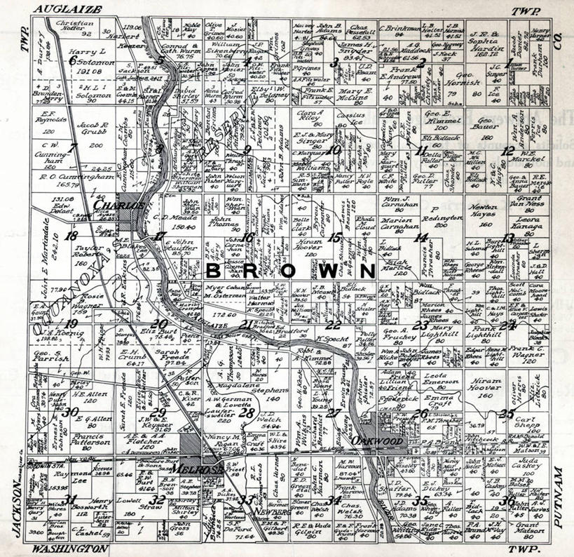 无人,横图,地图,褐色,历史,古董,俄亥俄州,彩图,地图学