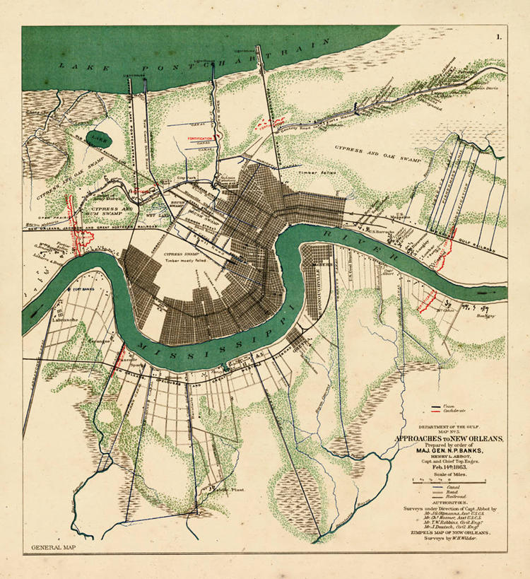 无人,竖图,地图,城镇,历史,古董,路易斯安那州,内战,彩图,地图学