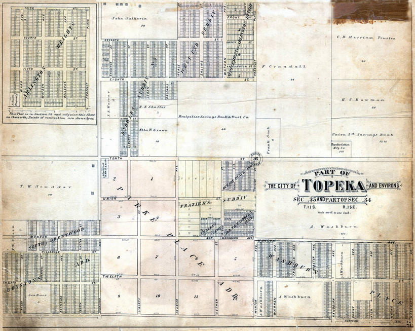无人,横图,城市,地图,美国,城镇,历史,古董,北美,北美洲,美洲,首府,北亚美利加洲,亚美利加洲,堪萨斯,堪萨斯州,向日葵之州,向日葵州,托皮卡,托尼卡,彩图,美利坚合众国,地图学
