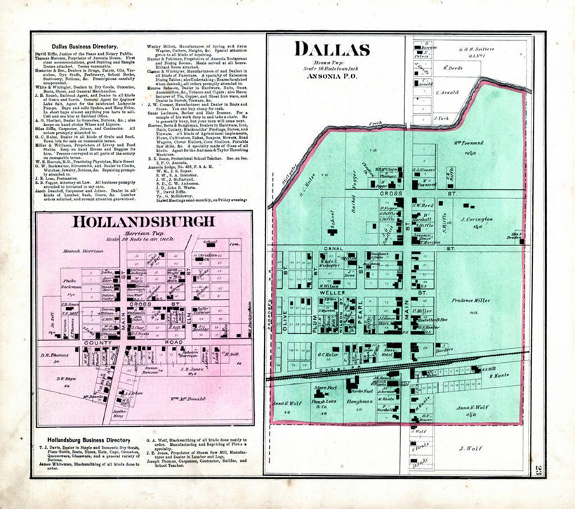 无人,横图,地图,城镇,历史,古董,俄亥俄州,达拉斯市,彩图,地图学