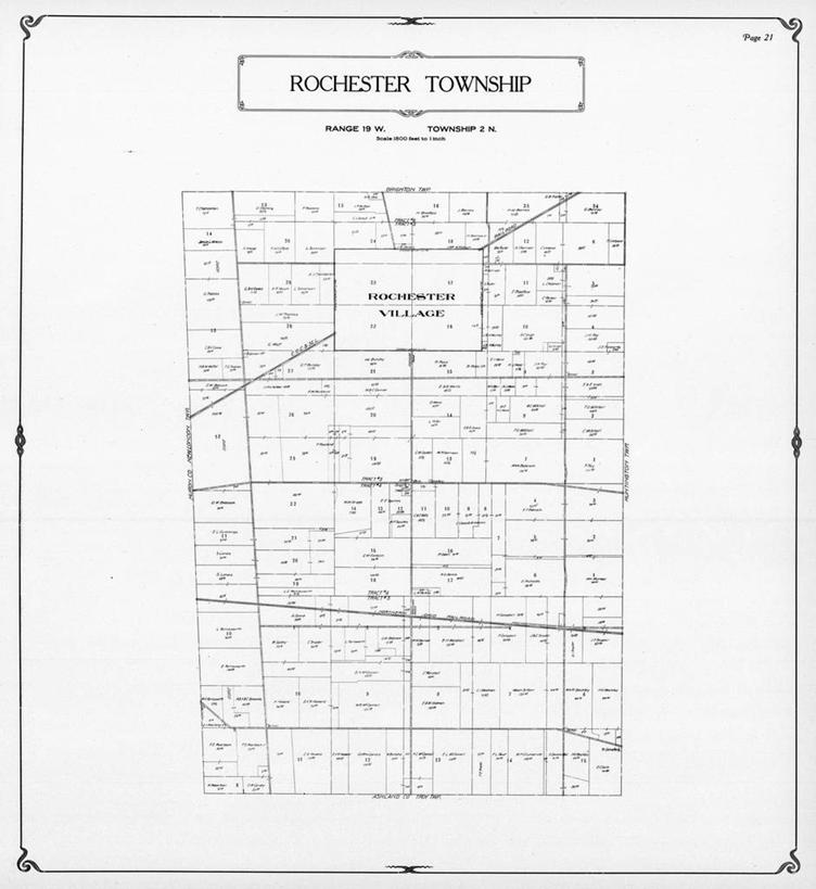 无人,竖图,地图,历史,古董,俄亥俄州,罗切斯特,彩图,地图学