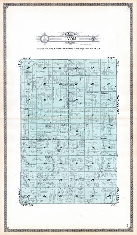 无人,竖图,地图,历史,古董,里昂,堪萨斯,彩图,地图学