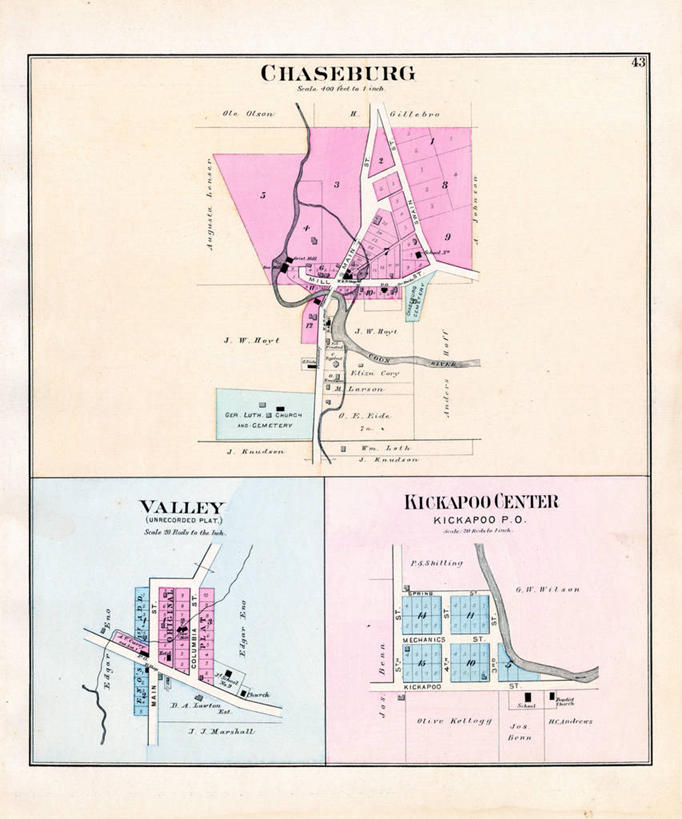 无人,竖图,地图,城镇,山谷,历史,古董,威斯康星,彩图,地图学
