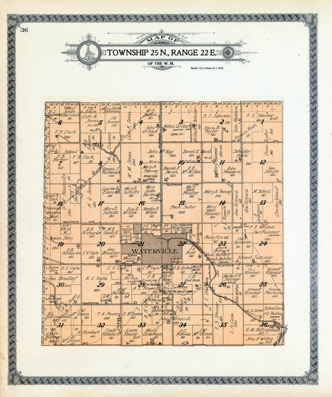 无人,竖图,地图,历史,古董,华盛顿州,彩图,地图学