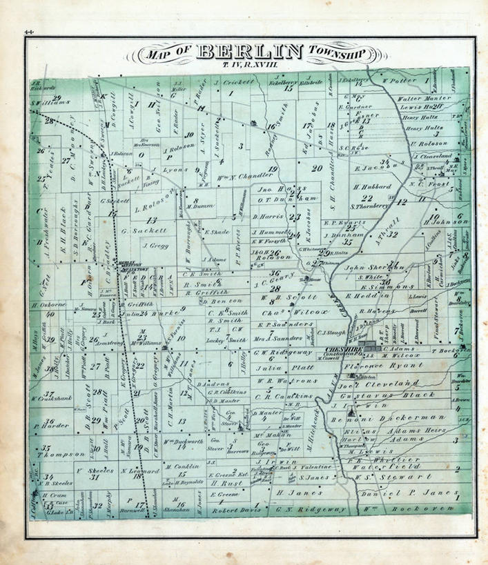 无人,竖图,地图,历史,古董,俄亥俄州,柴郡,彩图,地图学