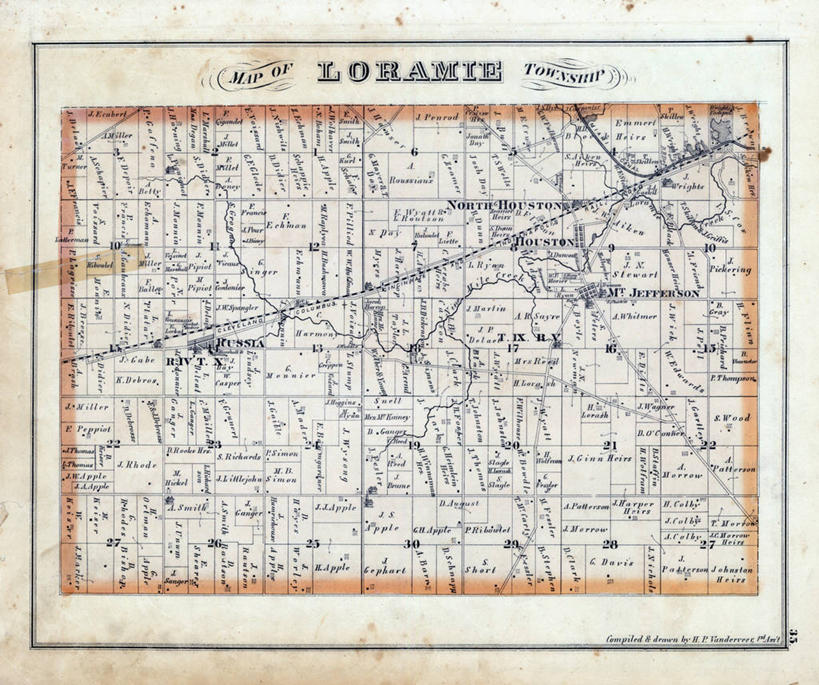 无人,横图,地图,俄罗斯,历史,古董,俄亥俄州,彩图,地图学