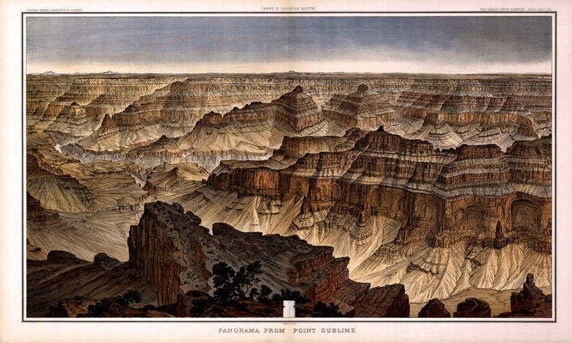 无人,横图,地图,历史,大峡谷,风景,古董,亚利桑那,大峡谷国家公园,彩图,地图学