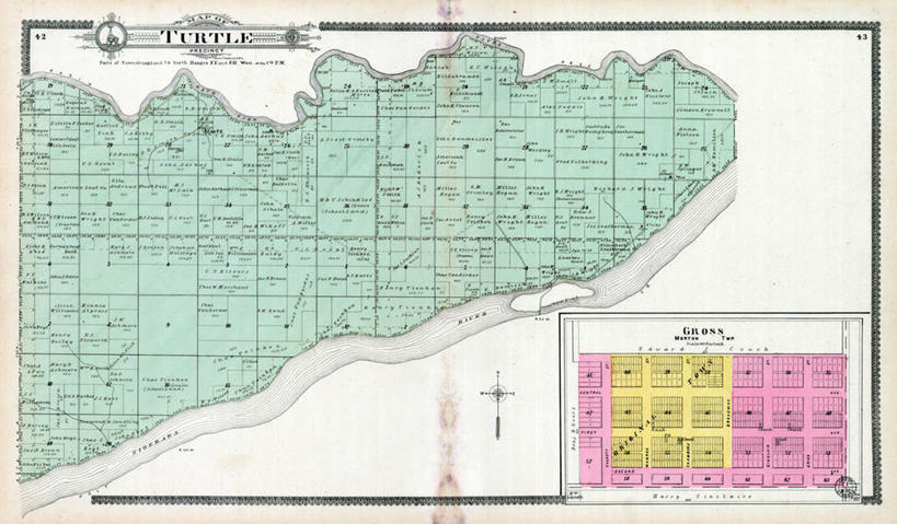 无人,横图,地图,城镇,历史,古董,内布拉斯加,惊骇,海龟,彩图,地图学