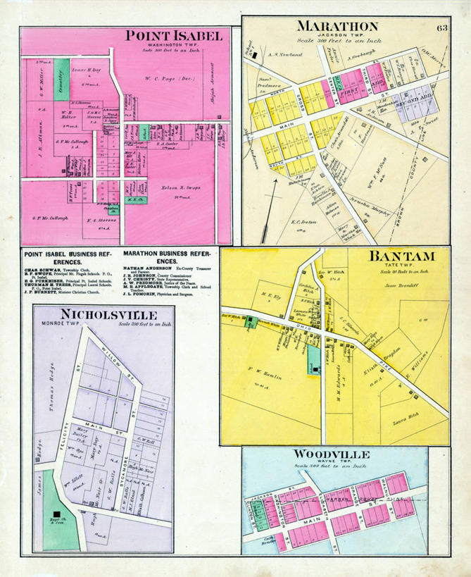 无人,竖图,地图,城镇,历史,古董,俄亥俄州,矮脚鸡,马拉松赛跑,彩图,地图学