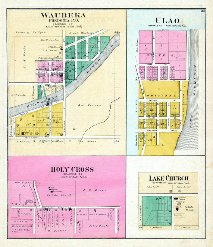 无人,教堂,竖图,地图,城镇,历史,古董,威斯康星,彩图,地图学