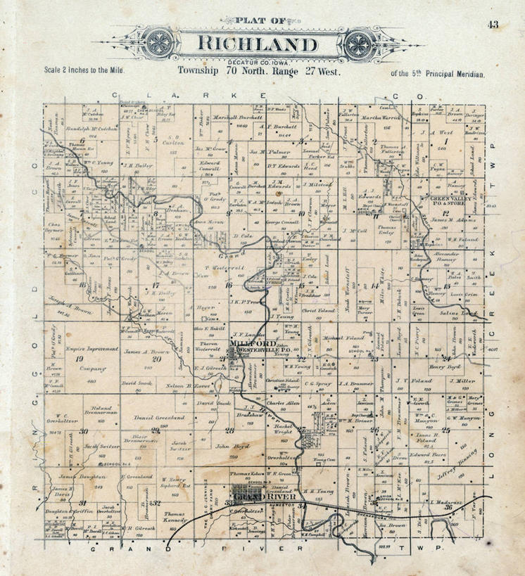 无人,竖图,地图,山谷,历史,古董,彩图,地图学,爱荷华