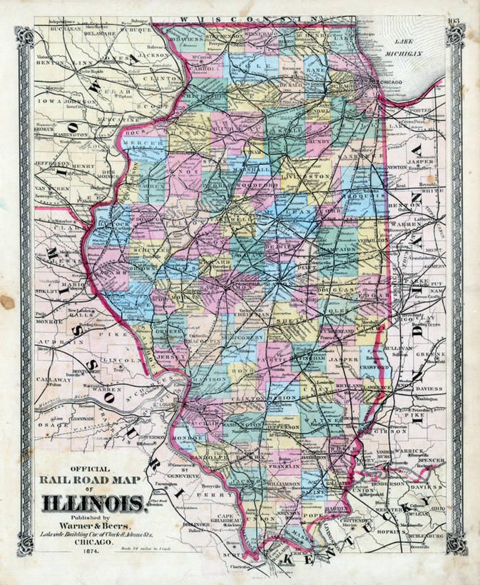 无人,竖图,路,铁路,地图,轨道,交通,铁轨,历史,运输,古董,伊利诺斯州,彩图,地图学