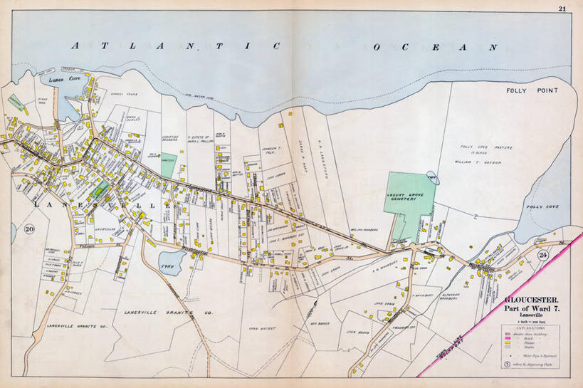 无人,横图,地图,城镇,历史,墓地,古董,马萨诸塞,格洛斯特,彩图,地图学
