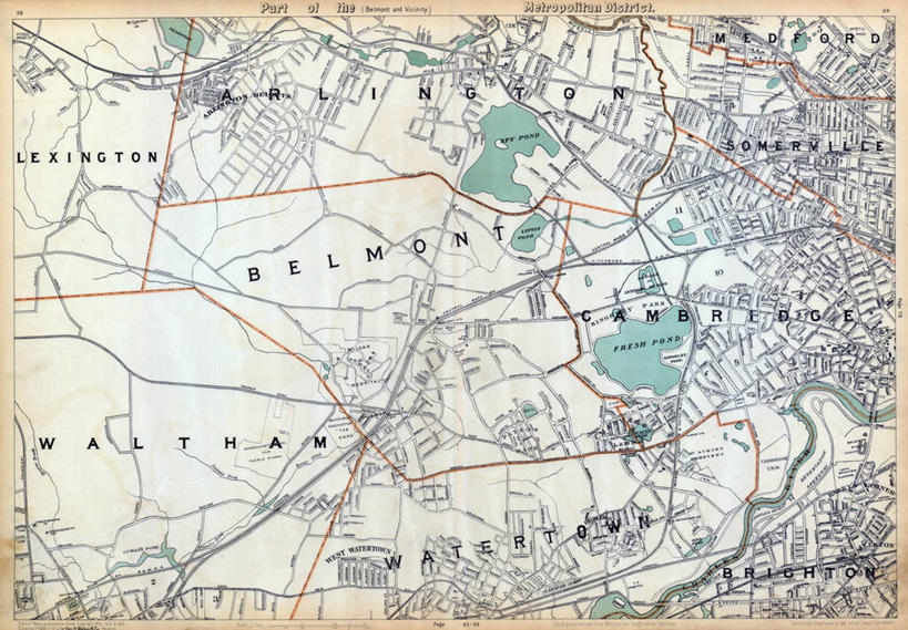 无人,横图,地图,历史,古董,马萨诸塞,列克星敦,彩图,地图学