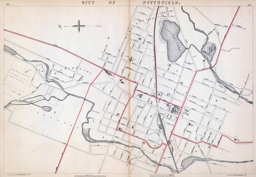 无人,横图,地图,城镇,历史,古董,马萨诸塞,彩图,地图学,皮茨菲尔德