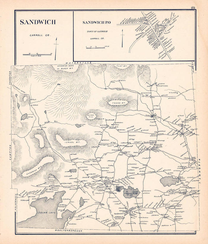 无人,竖图,地图,美国,城镇,三明治,历史,古董,北美,北美洲,美洲,新罕布什尔州,北亚美利加洲,亚美利加洲,新罕布什尔,新罕布夏州,花岗岩州,花冈岩之州,滑雪之州,新英格兰,纽英仑,彩图,美利坚合众国,地图学