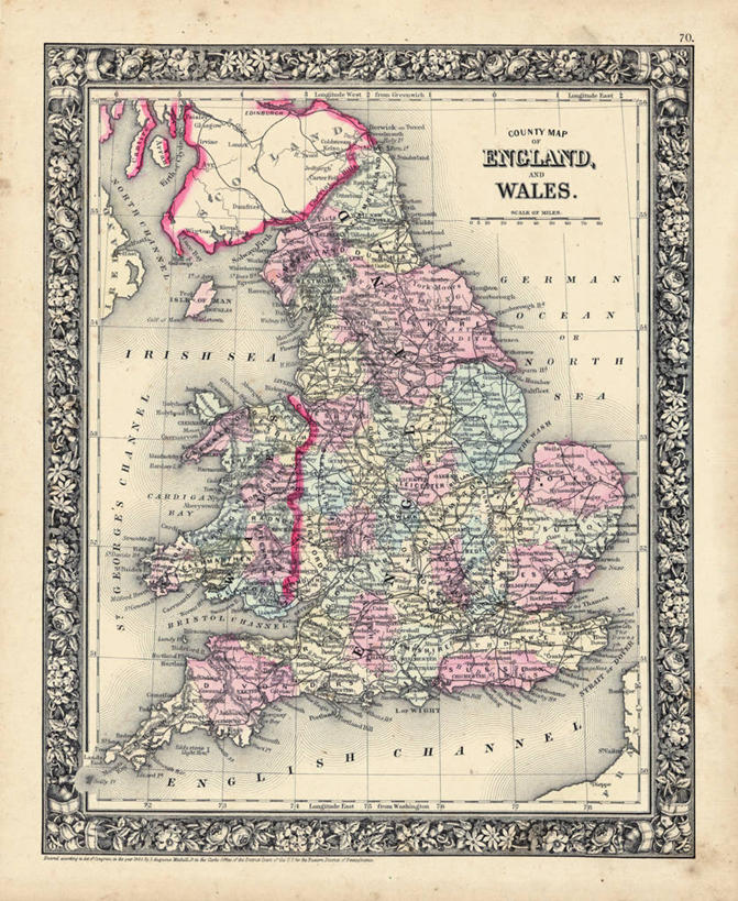 无人,竖图,地图,英国,历史,英格兰,古董,威尔士,彩图,地图学