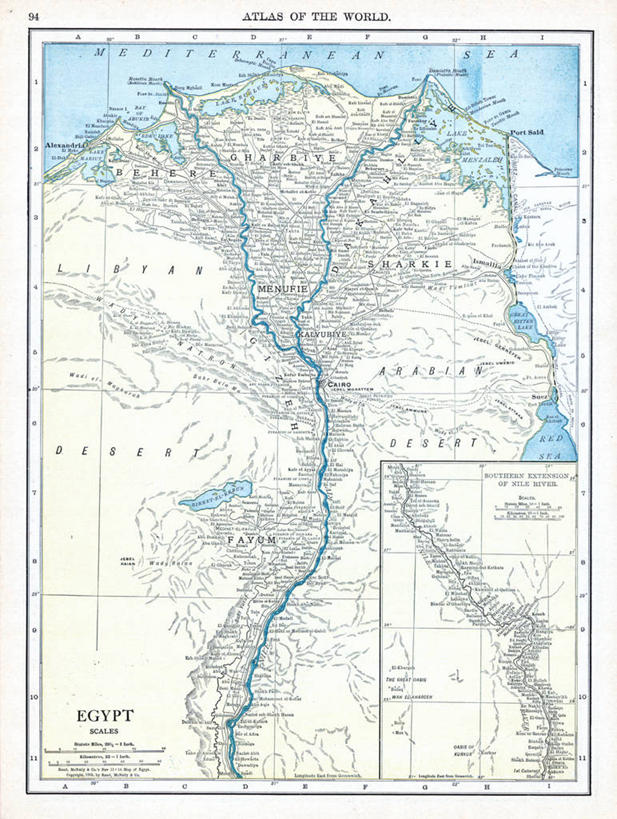 无人,竖图,地图,埃及,历史,古董,中东,彩图,地图学