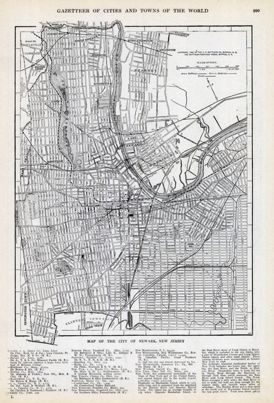 无人,竖图,地图,城镇,历史,古董,纽瓦克,新泽西,彩图,地图学