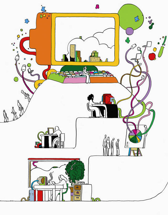 成年人,中年人,学生,站,坐,竖图,插画,侧面,通讯,显示器,互联网,技术,数码,科技,敲打,阴影,因特网,网络,网址,信息,电缆,域名,许多人,高光,几何,计算机图形,教育,联系,合成,图画,输入,画,社区,打字,一群人,职业,通信,创意,点击,敲击,电脑合成图,数码合成图,便利,合成图,地址,漫画,弹性,写实,具体,具象,按键,计算机,男人,女人,中年男性,中年女性,步行,彩图,机遇,电话会议