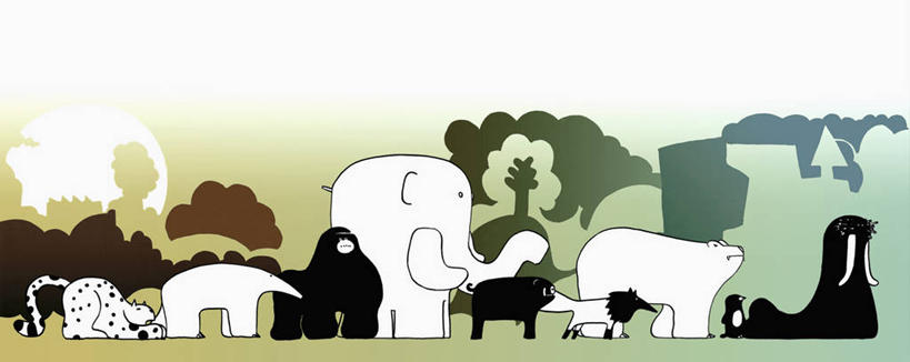 无人,站,横图,全景,插画,室外,侧面,数码,科技,狐狸,野生动物,熊,猪,一排,阴影,整齐,网络,海象,地形,高光,几何,计算机图形,合成,图画,画,排列,自然,动物,环境,电脑合成图,数码合成图,合成图,队列,大猩猩,生存,漫画,挑战,写实,具体,具象,食蚁兽,濒危物种,象,猎豹,彩图,弱点