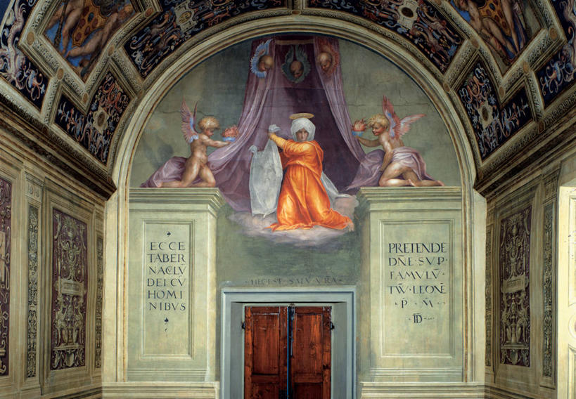 无人,教堂,横图,插画,数码,科技,天花板,天使,阴影,网络,高光,几何,计算机图形,文艺复兴,合成,图画,画,电脑合成图,数码合成图,合成图,漫画,意大利文化,写实,具体,具象,圣人,彩图,矫饰主义