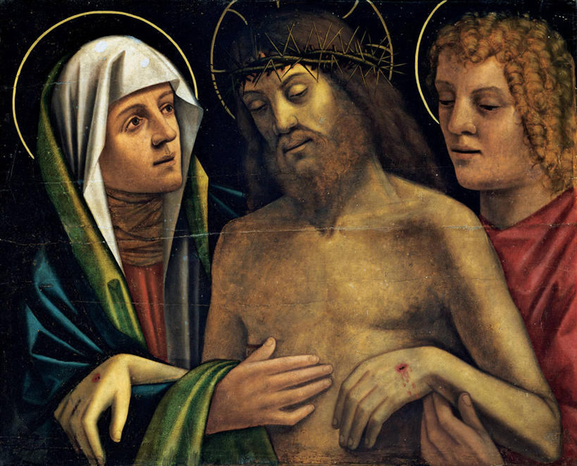 成年人,三个人,站,横图,插画,绘画,数码,科技,光晕,阴影,艺术,网络,长袍,头巾,头饰,高光,几何,计算机图形,古典,合成,图画,拿着,文化,画,发饰,工艺品,品味,宗教,面纱,协助,美术,安慰,电脑合成图,数码合成图,高雅,基督,基督教,合成图,天主教,痛苦,耶稣,漫画,圣玛丽,救世主,写实,具体,具象,美学,悲哀,基利斯督,弥赛亚,默西亚,男人,女人,半身,彩图,爱,圣母怜子图