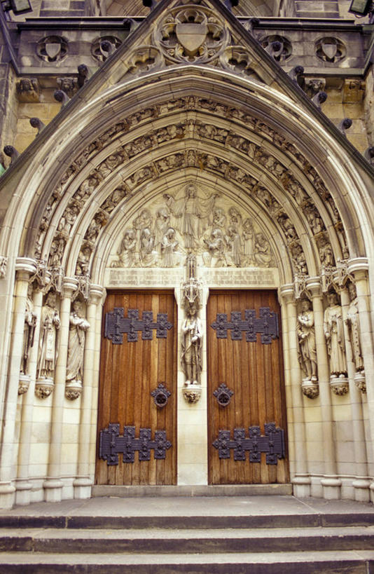 无人,竖图,室外,白天,门,建筑,纽约,美国,雕像,拱门,曼哈顿,历史,台阶,摄影,基督教,纽约州,圣人,彩图,旅行,大教堂