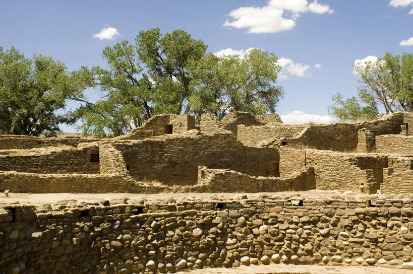 无人,横图,室外,白天,建筑,美国,石墙,废墟,摄影,考古学,新墨西哥,古代文明,彩图,旅行