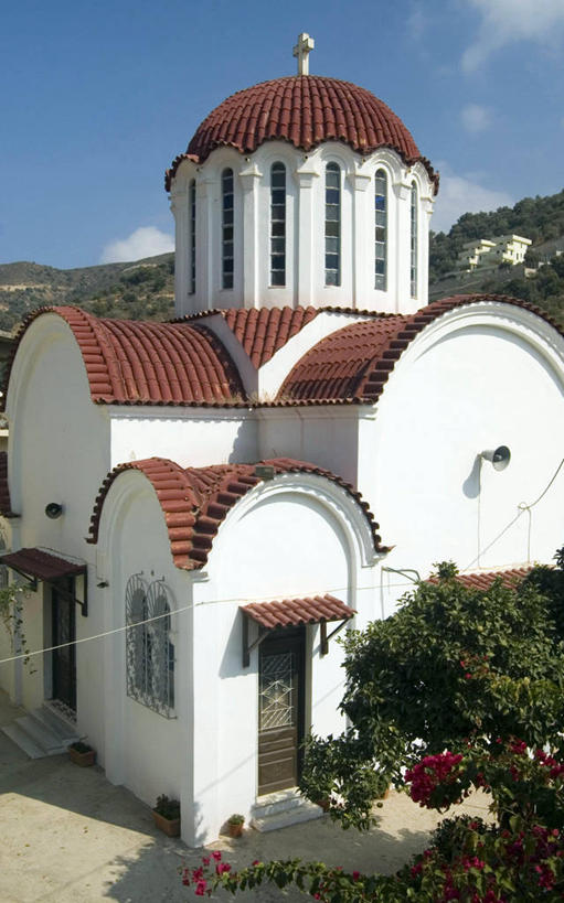 无人,教堂,竖图,俯视,室外,白天,建筑,日光,希腊,历史,风景,摄影,宗教,宁静,宗教建筑,克里特岛,希腊正教,彩图,高角度拍摄