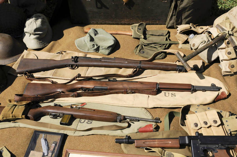 无人,横图,室外,特写,白天,制服,帽子,美国,丰富,军事,历史,摄影,多样,第二次世界大战,军服,选择,美国文化,来福枪,彩图