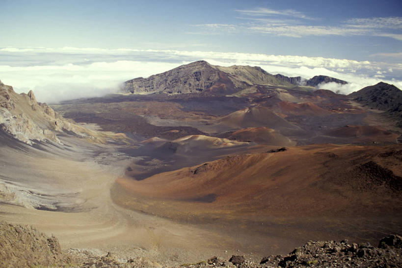 无人,横图,室外,白天,火山,山脉,美国,地形,火山口,风景,摄影,夏威夷群岛,摩洛卡伊岛,太平洋岛屿,活火山,彩图,旅行,毛伊岛