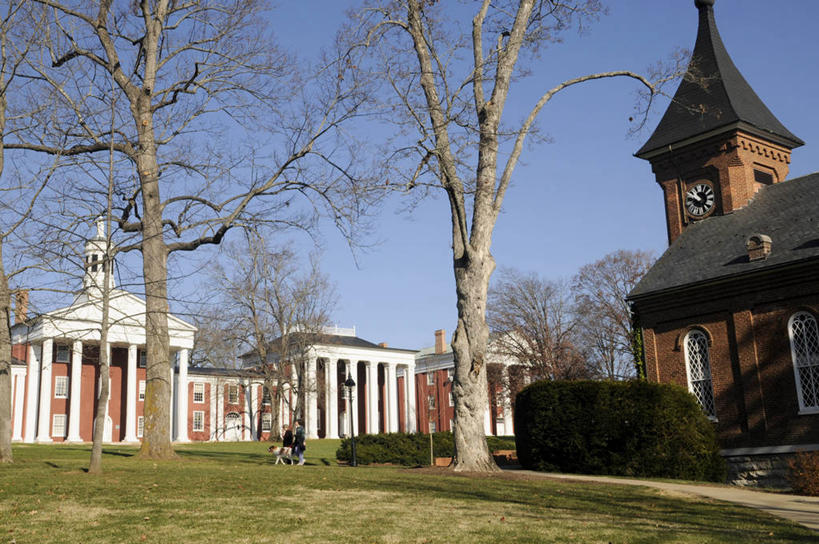 横图,室外,白天,草坪,城市,建筑,美国,教育,钟塔,树,地标建筑,摄影,维吉尼亚,彩图,大学