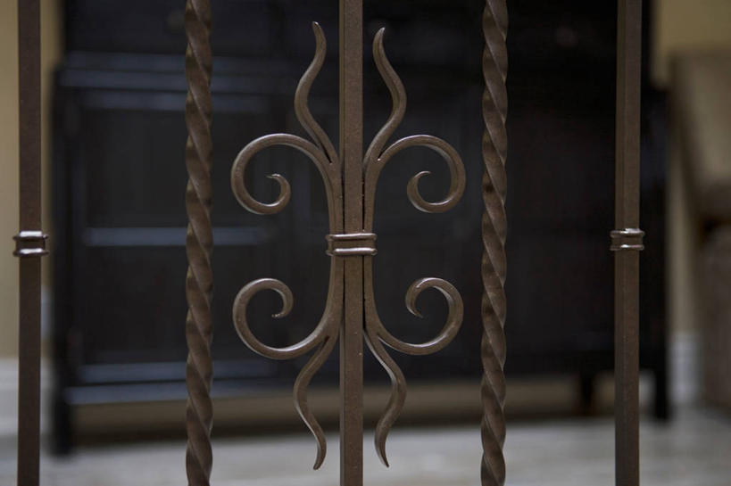 无人,栏杆,横图,室内,特写,建筑,美国,建造,北美,加利福尼亚,铁艺,设计