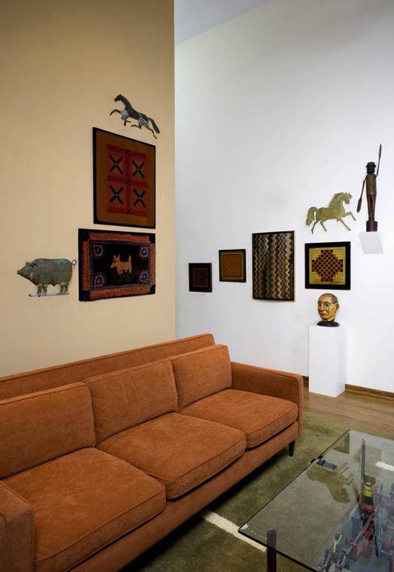 沙发,马,猪,现代,橙色,起居室,收集,风标,当代