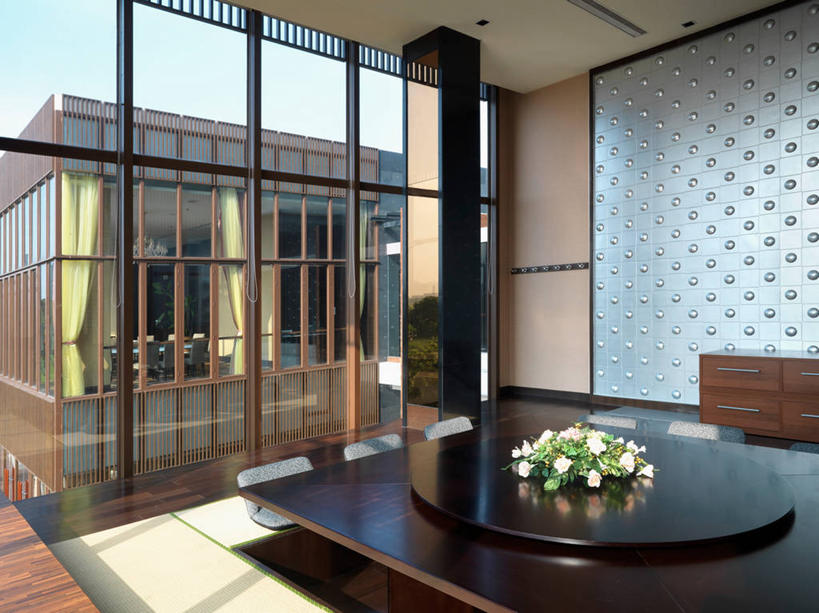 无人,家,横图,室内,白天,窗户,桌子,建筑,日光,亚洲,木制,饭厅,平衡,建造,简单,风水,精力