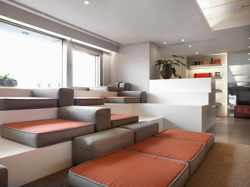 无人,横图,室内,白天,台湾,日光,亚洲,现代,灰色,橙色,明亮,等候室,台北,当代