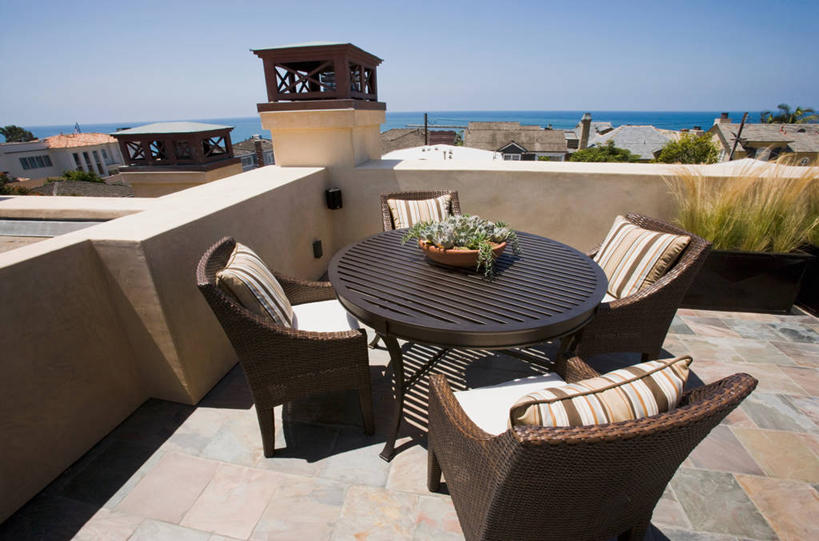 无人,露台,横图,室外,白天,家具,阳台,桌子,建筑,椅子,日光,美国,院子,座位,建造,北美,加利福尼亚,露天阳台,当代,门廊